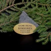 Ovaalin mallinen muistolaatta hautakiveen.