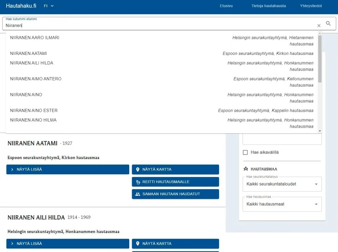 Mistä löydän hautakivitietokannan? | Kivilevander