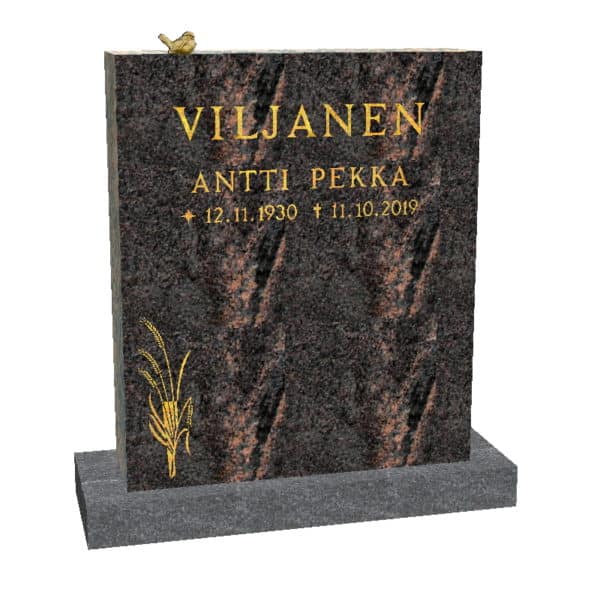 Hautakivi Viljantähkä 2 on Mäntsälän punainen hautakivi. Hautakiveen nimitiedot ja koriste kullattu.