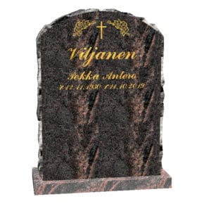 Hautakivi Elämänkaari 2 on Mäntsälän punainen hautakivi. Hautakiven nimitiedot ja koriste kullattu.